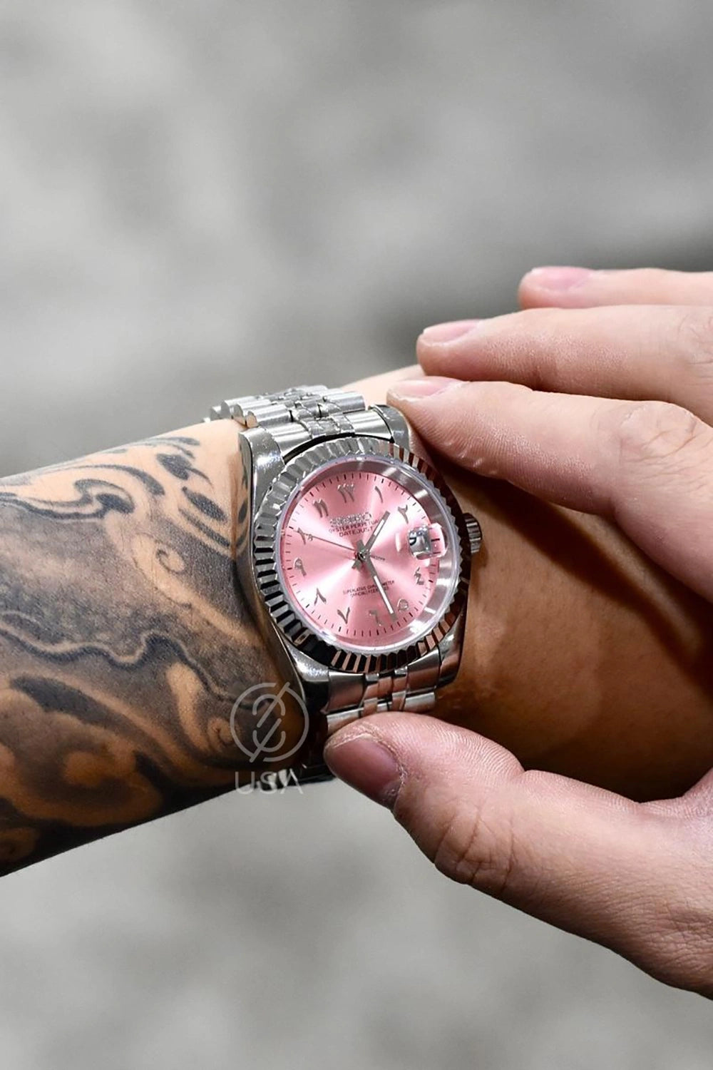 Mod Datejust Arabic Pink