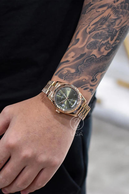 Mod Day-Date Rose Gold Green